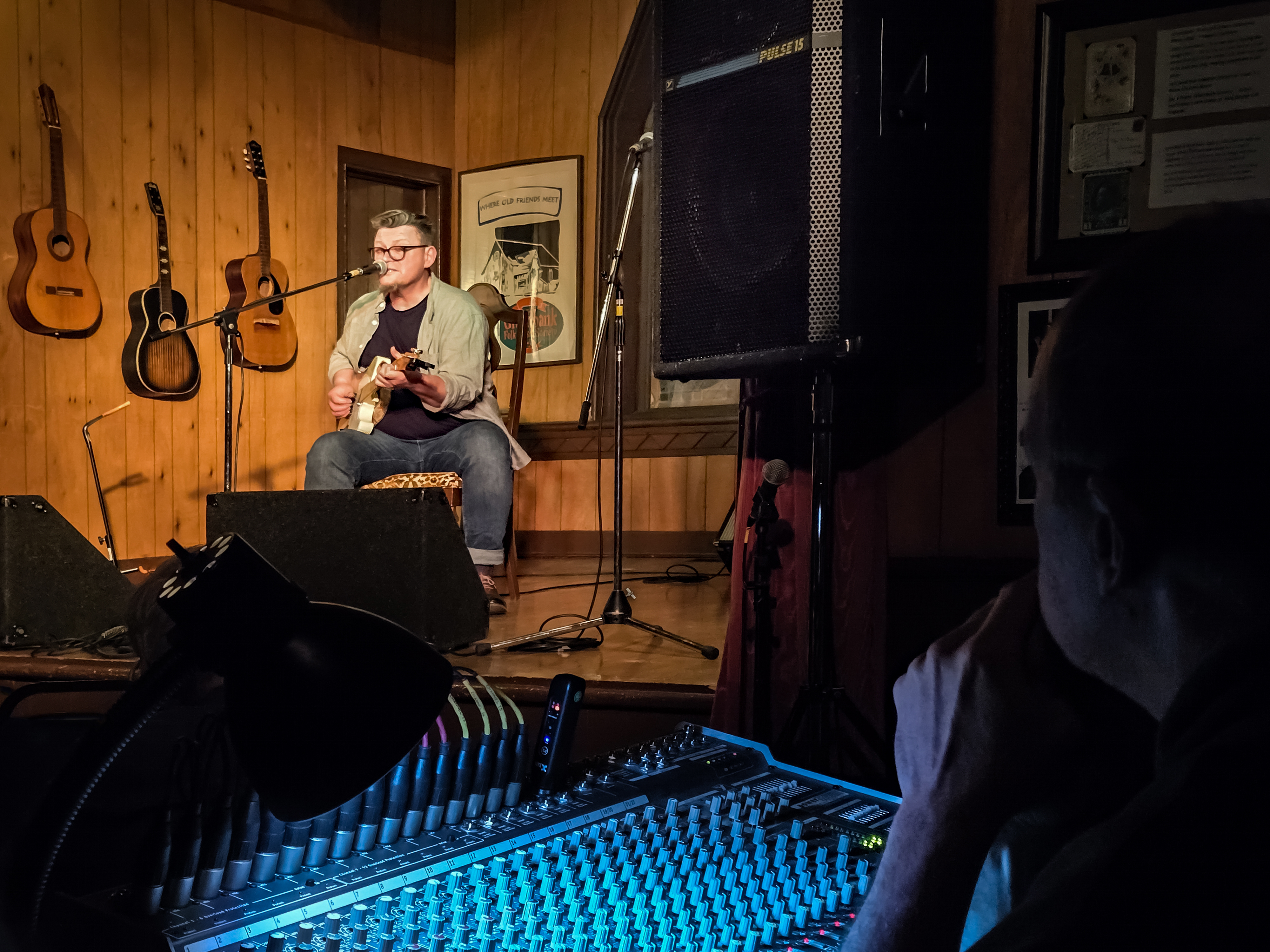 Paul Pigat at Greenbank - Brian Wride, audio engineer (photo by Roger Caughell)